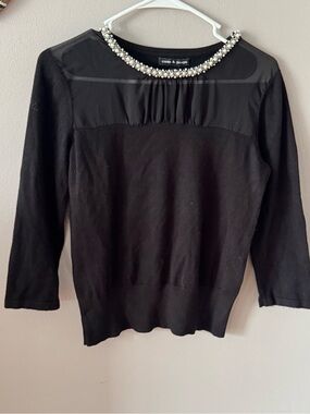 Cable & Gauge Black Pearl Blouse